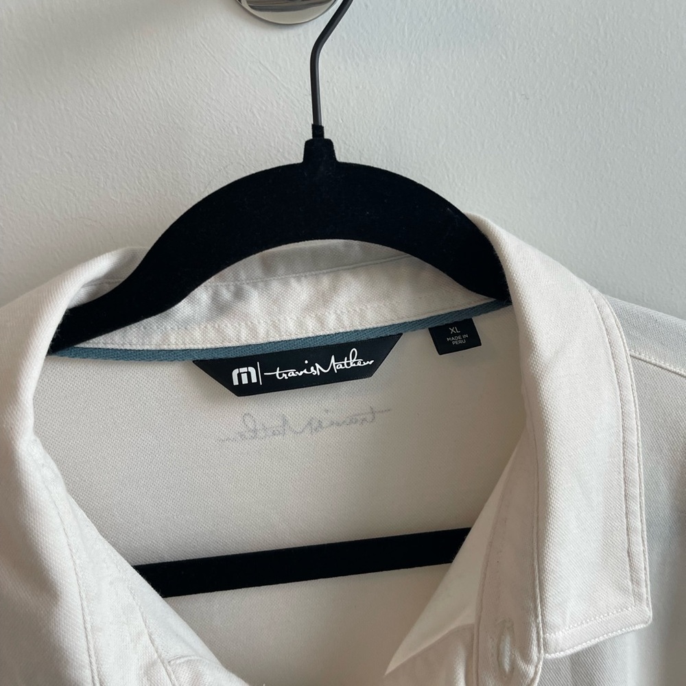 Travis Matthew Men's Cream Polo Shirt - Picture 4 of 5